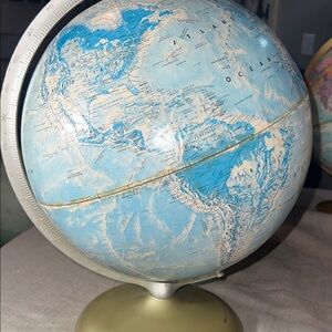 Rand McNally Blue and Cream World Portrait Globe
